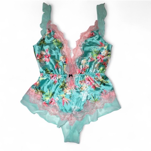 Victorias Secret Teddy Romper Y2K Tropical Print - Picture 3 of 10